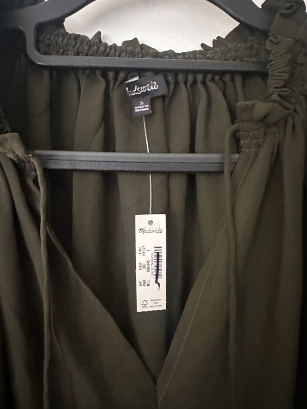 Madewell Olive Peasant Blouse - Picture 6 of 9